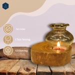 Đế nến tealight + chụp thủy tinh 