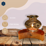 Đế nến tealight + chụp thủy tinh 