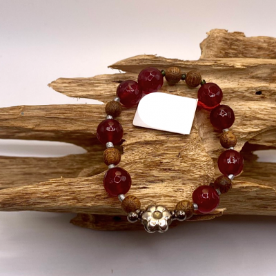 Vòng trầm phối đá Flower.100