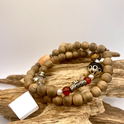 Vòng tay trầm phối đá Desert - Sa mạc