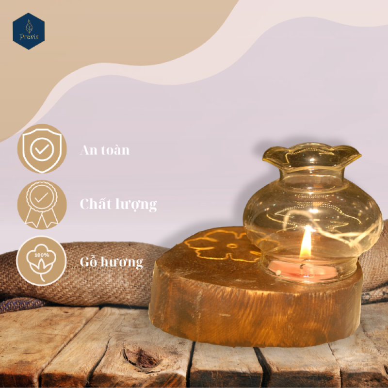 Đế nến tealight + chụp thủy tinh 